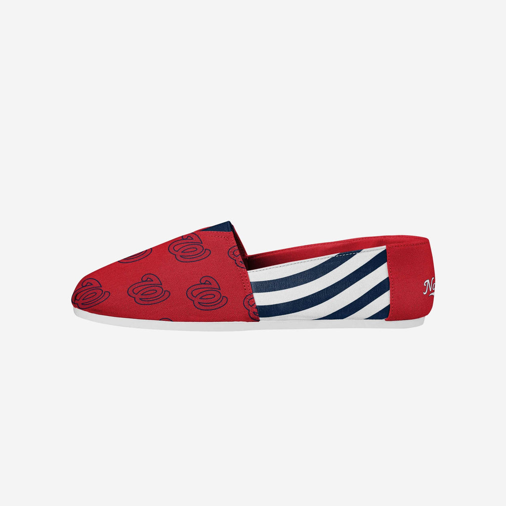 Washington Nationals Womens Stripe Canvas Shoe FOCO 6 - FOCO.com