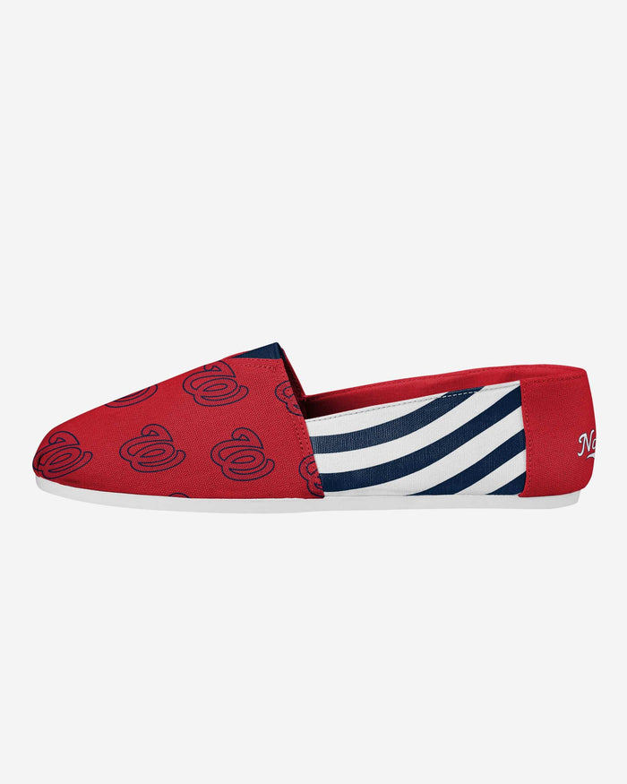 Washington Nationals Womens Stripe Canvas Shoe FOCO 6 - FOCO.com