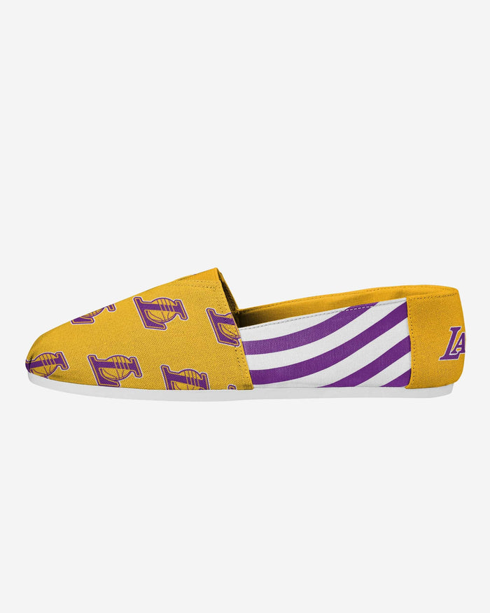 Los Angeles Lakers Womens Stripe Canvas Shoe FOCO 6 - FOCO.com