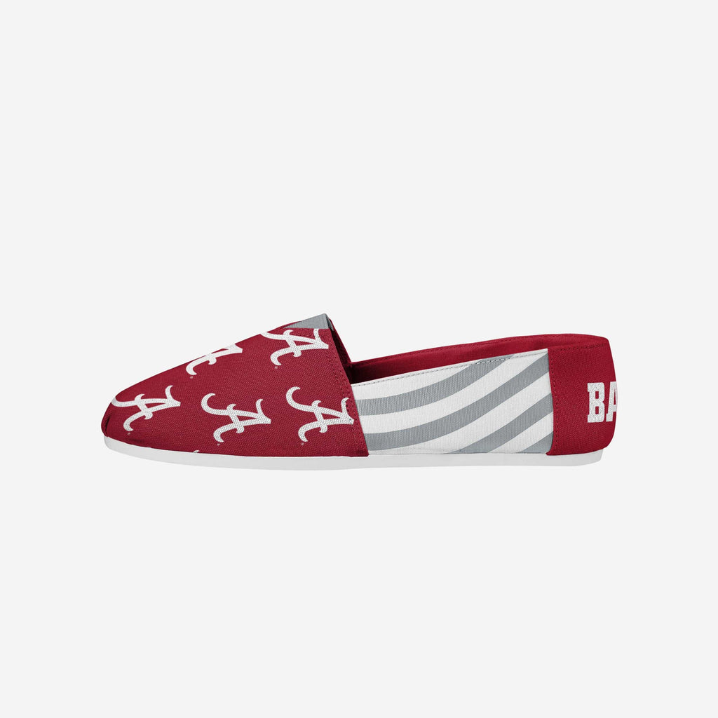 Alabama Crimson Tide Womens Stripe Canvas Shoe FOCO S - FOCO.com