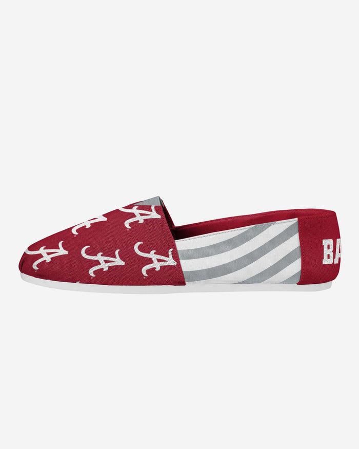 Alabama Crimson Tide Womens Stripe Canvas Shoe FOCO 6 - FOCO.com