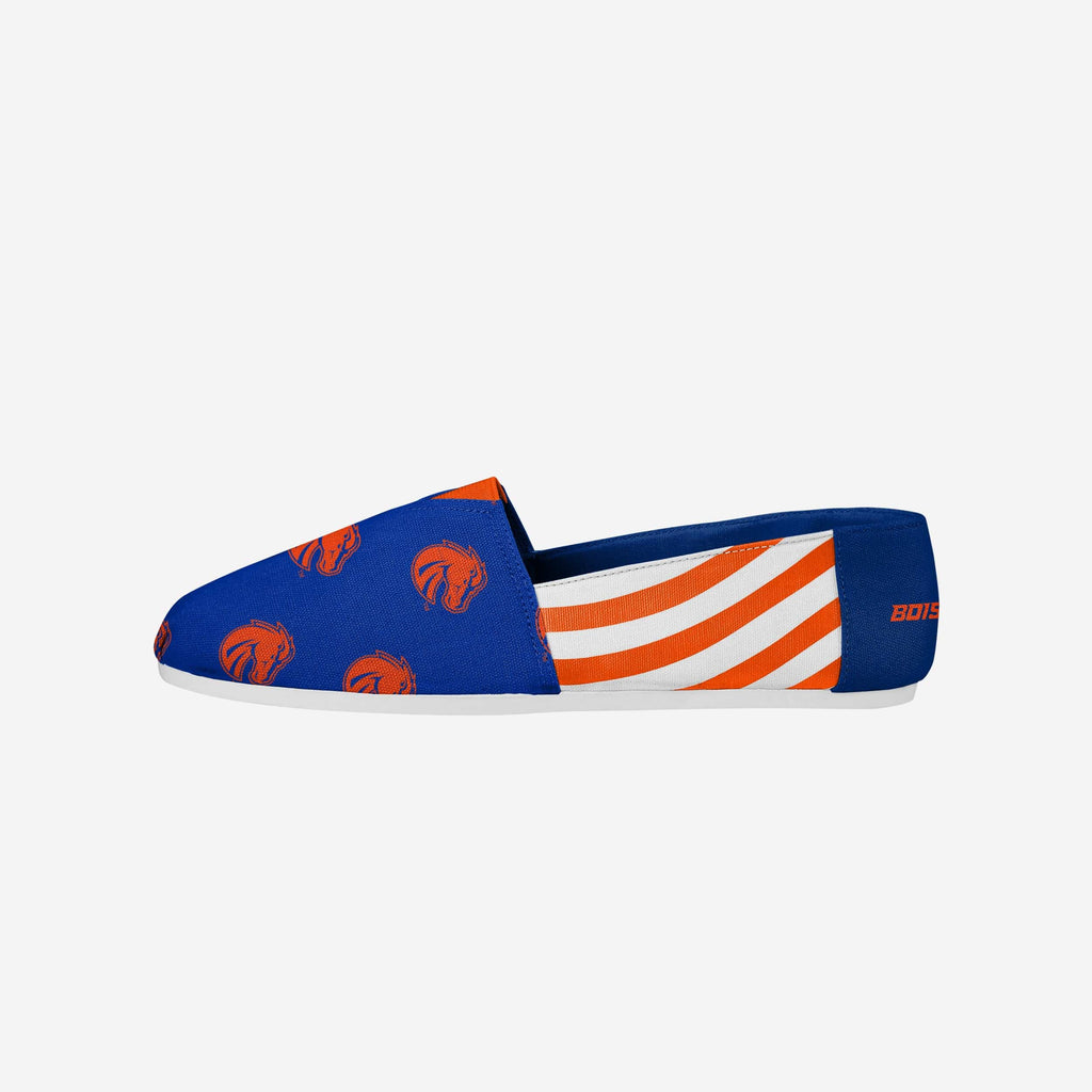 Boise State Broncos Womens Stripe Canvas Shoe FOCO 6 - FOCO.com