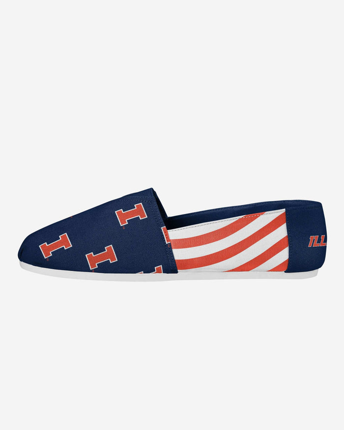 Illinois Fighting Illini Womens Stripe Canvas Shoe FOCO 6 - FOCO.com