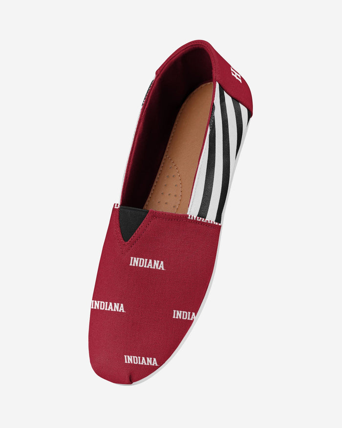 Indiana Hoosiers Womens Stripe Canvas Shoe FOCO - FOCO.com