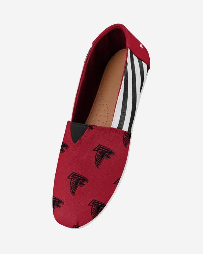 Atlanta Falcons Womens Stripe Canvas Shoe FOCO - FOCO.com