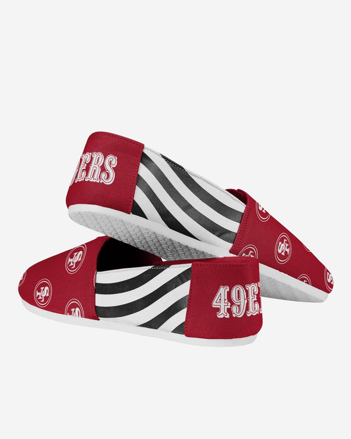 San Francisco 49ers Womens Stripe Canvas Shoe FOCO - FOCO.com