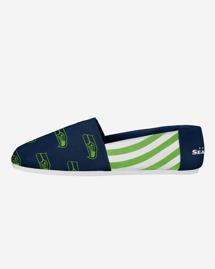 Seattle Seahawks Womens Stripe Canvas Shoe FOCO S - FOCO.com