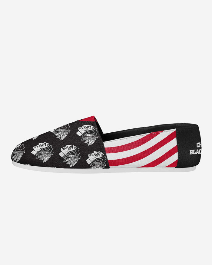 Chicago Blackhawks Womens Stripe Canvas Shoe FOCO 6 - FOCO.com