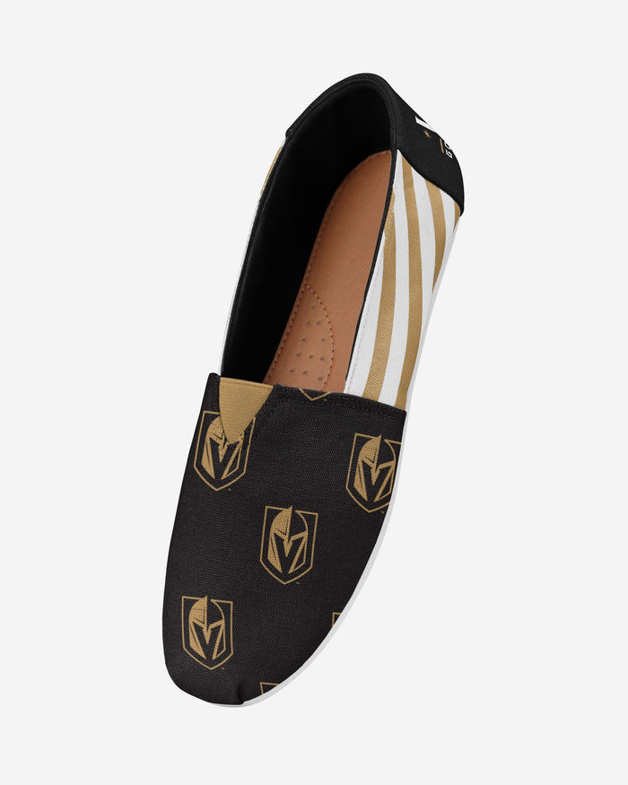 Vegas Golden Knights Womens Stripe Canvas Shoe FOCO - FOCO.com