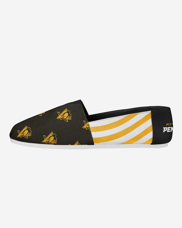 Pittsburgh Penguins Womens Stripe Canvas Shoe FOCO 6 - FOCO.com