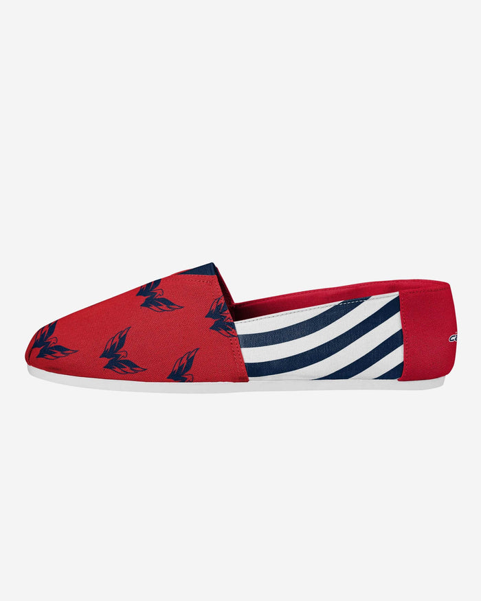 Washington Capitals Womens Stripe Canvas Shoe FOCO 6 - FOCO.com