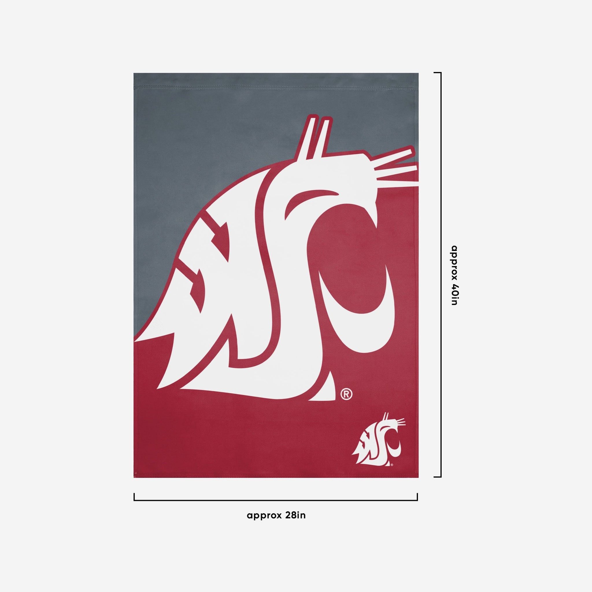 Washington State Cougars Mini Garden Flag - 4x8 Inch With 6x14 Inch Metal Stand, Officially Licensed