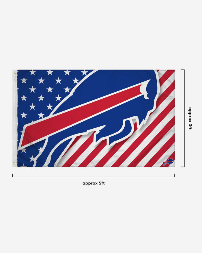 Buffalo Bills Big Logo Americana Horizontal Flag FOCO - FOCO.com