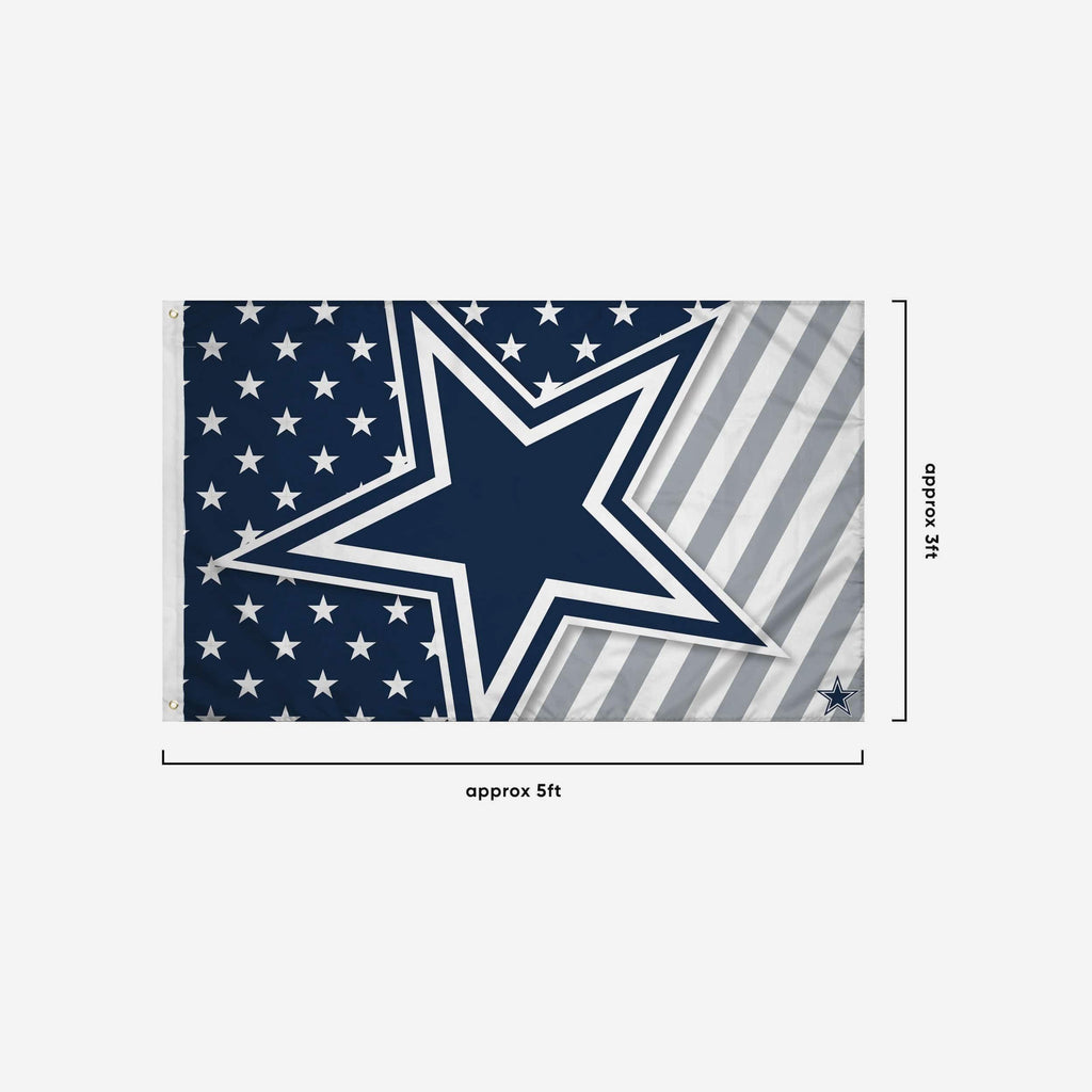 Dallas Cowboys Big Logo Americana Horizontal Flag FOCO