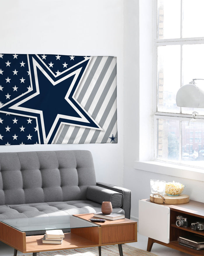 Dallas Cowboys Big Logo Americana Horizontal Flag FOCO - FOCO.com