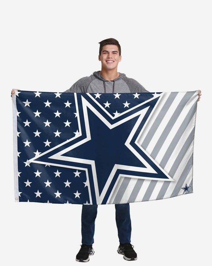 Dallas Cowboys Big Logo Americana Horizontal Flag FOCO - FOCO.com