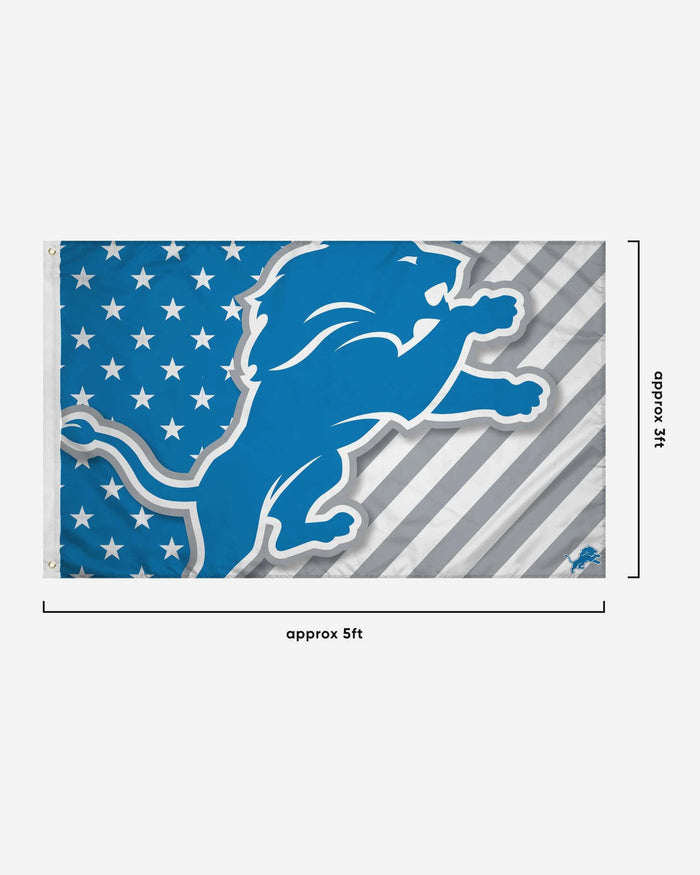 Detroit Lions Big Logo Americana Horizontal Flag FOCO - FOCO.com