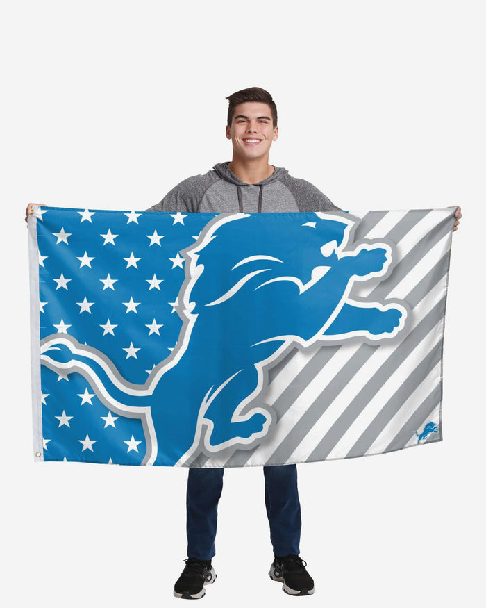 Detroit Lions Big Logo Americana Horizontal Flag FOCO - FOCO.com