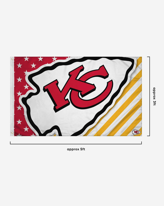 Kansas City Chiefs Big Logo Americana Horizontal Flag FOCO - FOCO.com