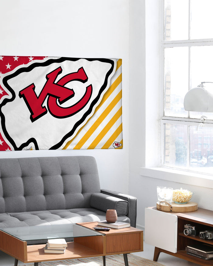 Kansas City Chiefs Big Logo Americana Horizontal Flag FOCO - FOCO.com