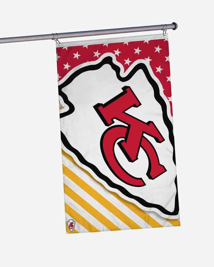 Kansas City Chiefs Big Logo Americana Horizontal Flag FOCO - FOCO.com