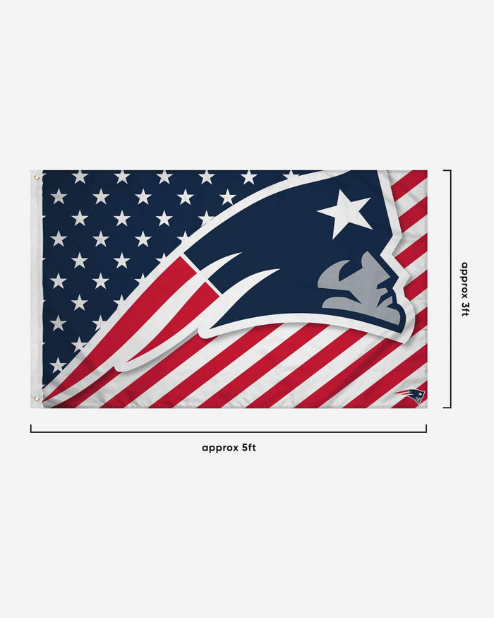 New England Patriots Big Logo Americana Horizontal Flag FOCO - FOCO.com