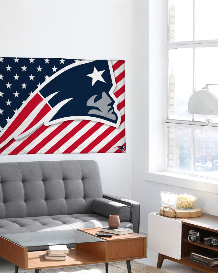 New England Patriots Big Logo Americana Horizontal Flag FOCO - FOCO.com