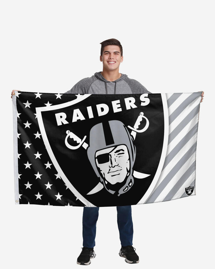 Las Vegas Raiders Big Logo Americana Horizontal Flag FOCO - FOCO.com