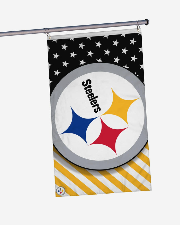 Pittsburgh Steelers Big Logo Americana Horizontal Flag FOCO - FOCO.com