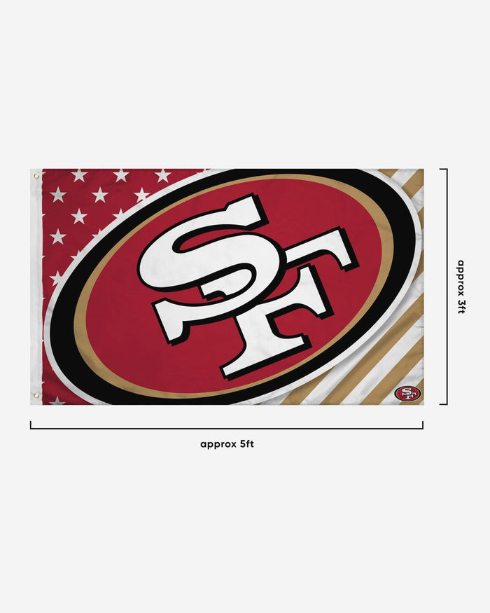San Francisco 49ers Big Logo Americana Horizontal Flag FOCO - FOCO.com