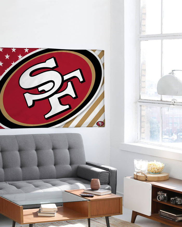 San Francisco 49ers Big Logo Americana Horizontal Flag FOCO - FOCO.com