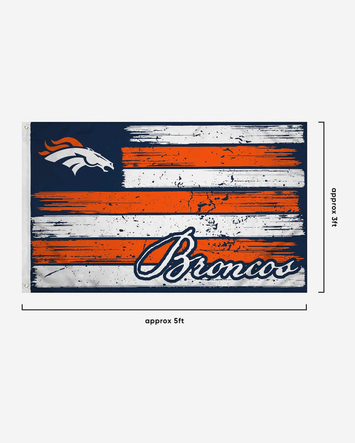 Denver Broncos Brushstroke Americana Horizontal Flag FOCO - FOCO.com