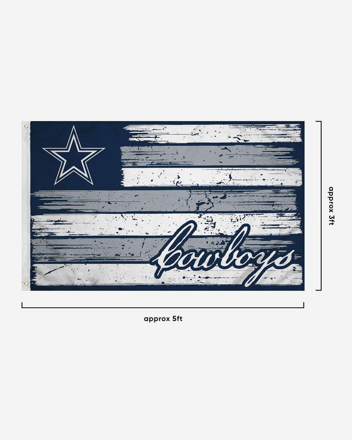 Dallas Cowboys Brushstroke Americana Horizontal Flag FOCO - FOCO.com