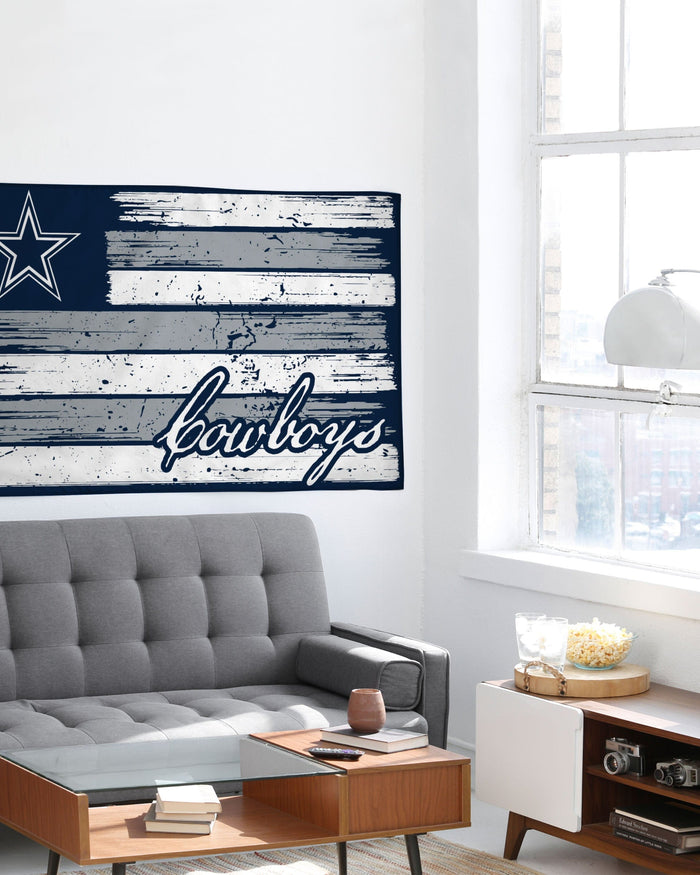 Dallas Cowboys Brushstroke Americana Horizontal Flag FOCO - FOCO.com