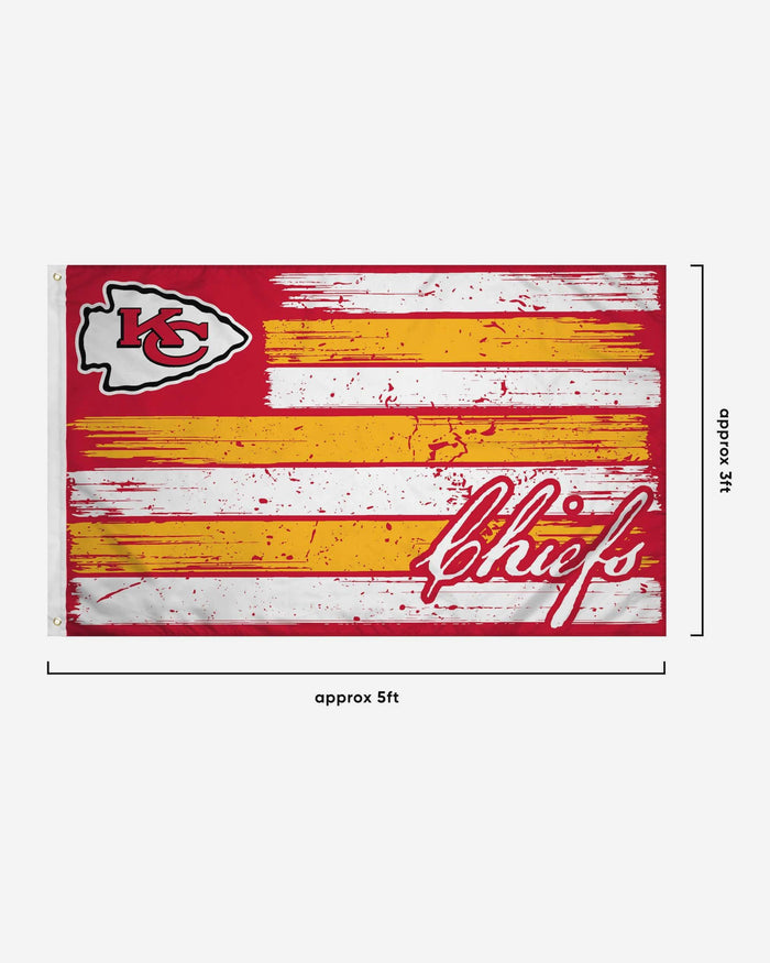 Kansas City Chiefs Brushstroke Americana Horizontal Flag FOCO - FOCO.com