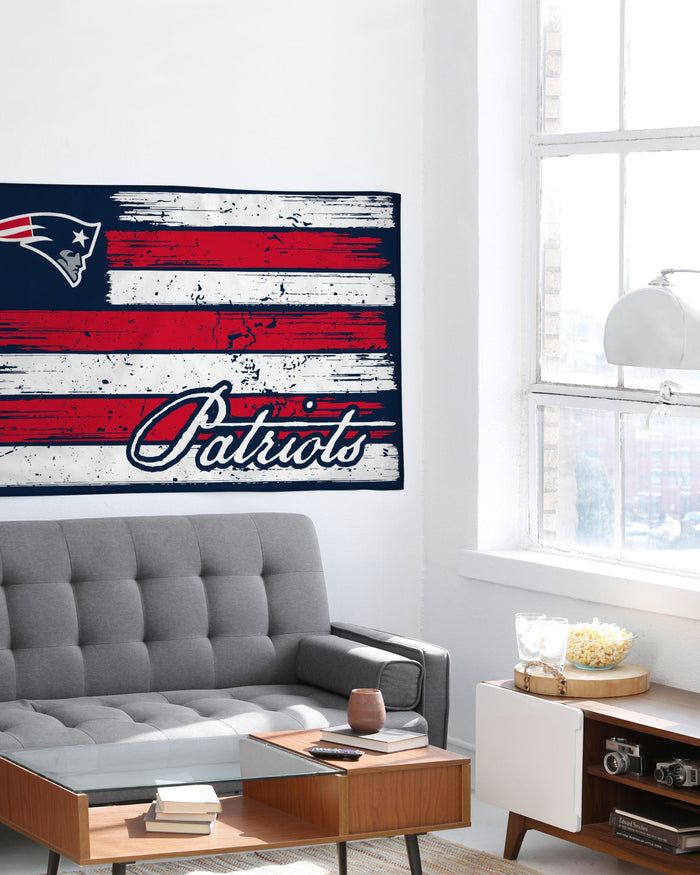 New England Patriots Brushstroke Americana Horizontal Flag FOCO - FOCO.com