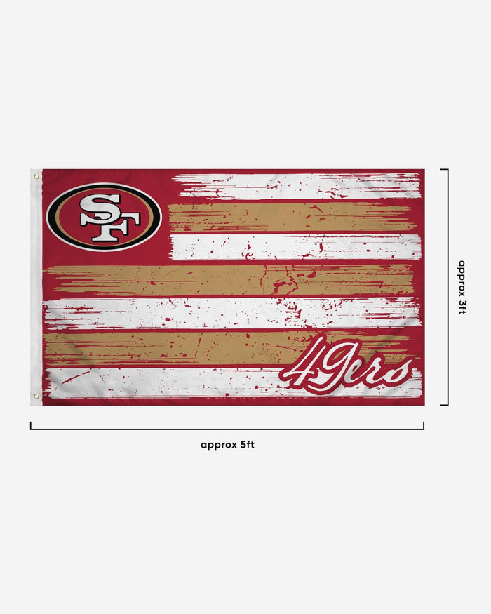 San Francisco 49ers Brushstroke Americana Horizontal Flag FOCO - FOCO.com