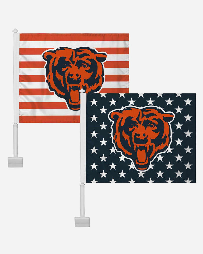 Chicago Bears 2 Pack Solid Americana Car Flag FOCO - FOCO.com