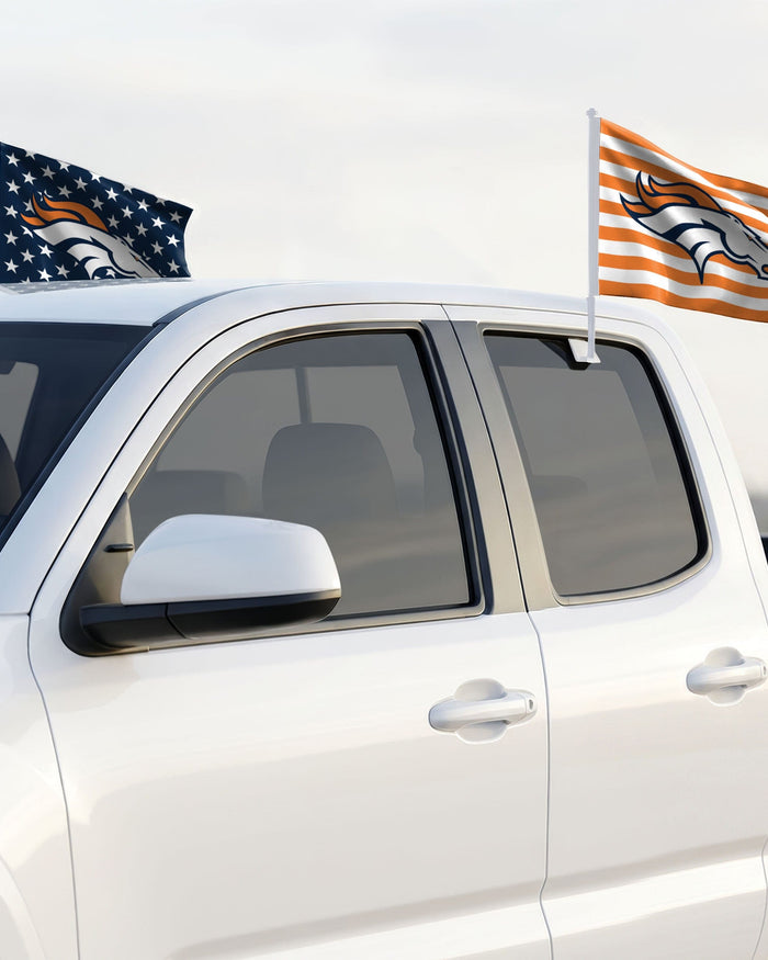Denver Broncos 2 Pack Solid Americana Car Flag FOCO - FOCO.com