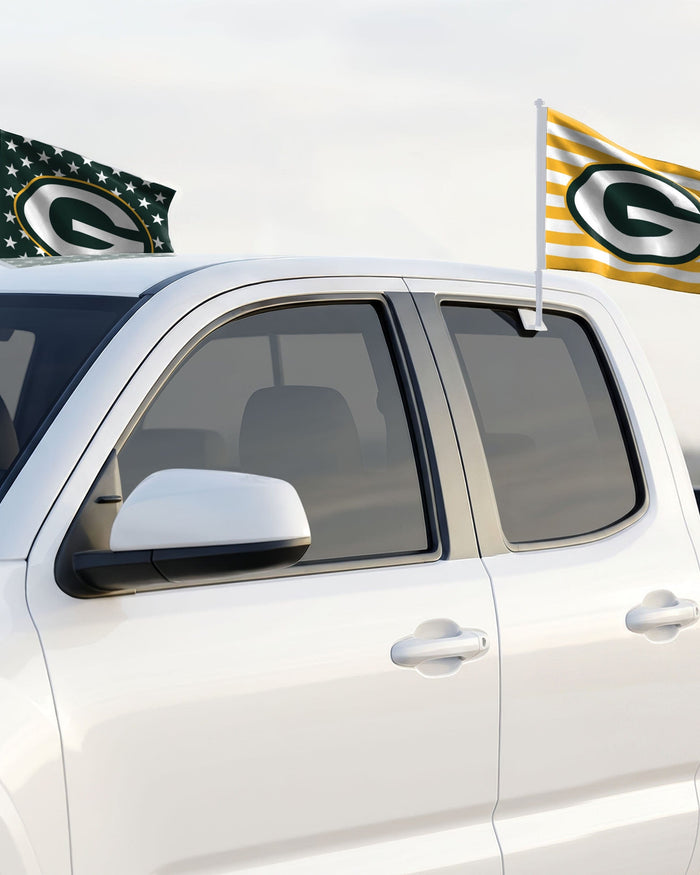 Green Bay Packers 2 Pack Solid Americana Car Flag FOCO - FOCO.com