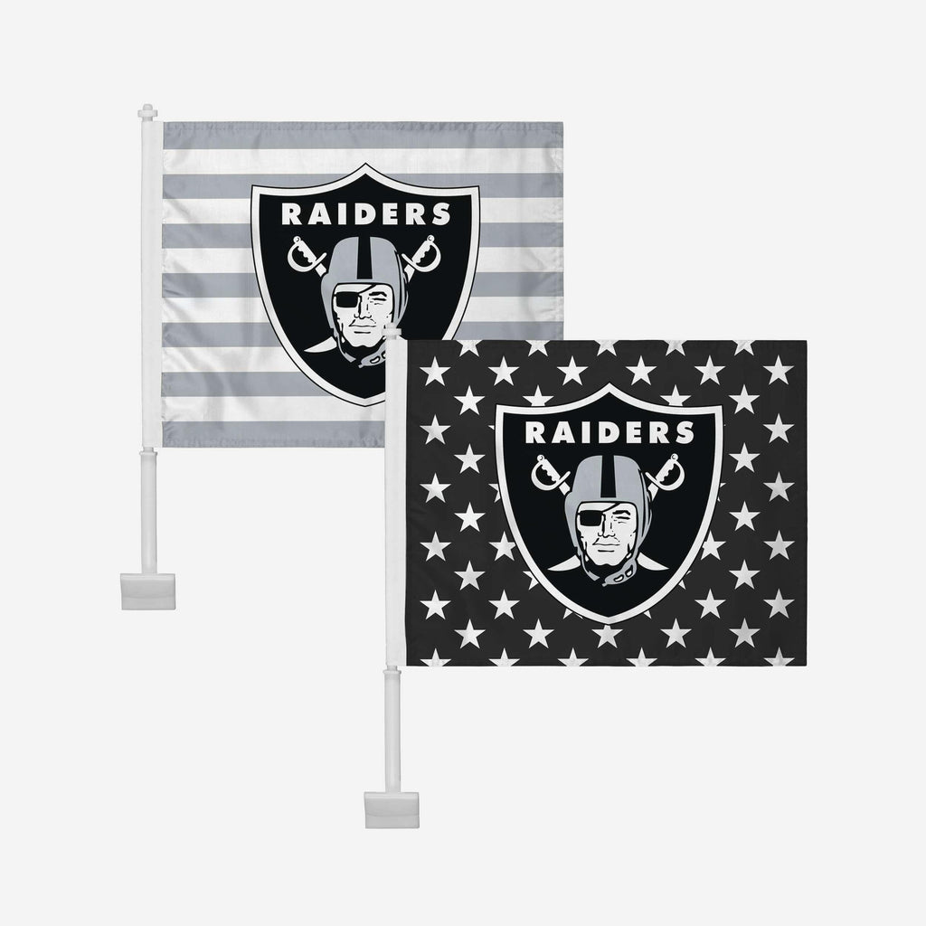 Las Vegas Raiders 2 Pack Solid Americana Car Flag FOCO - FOCO.com