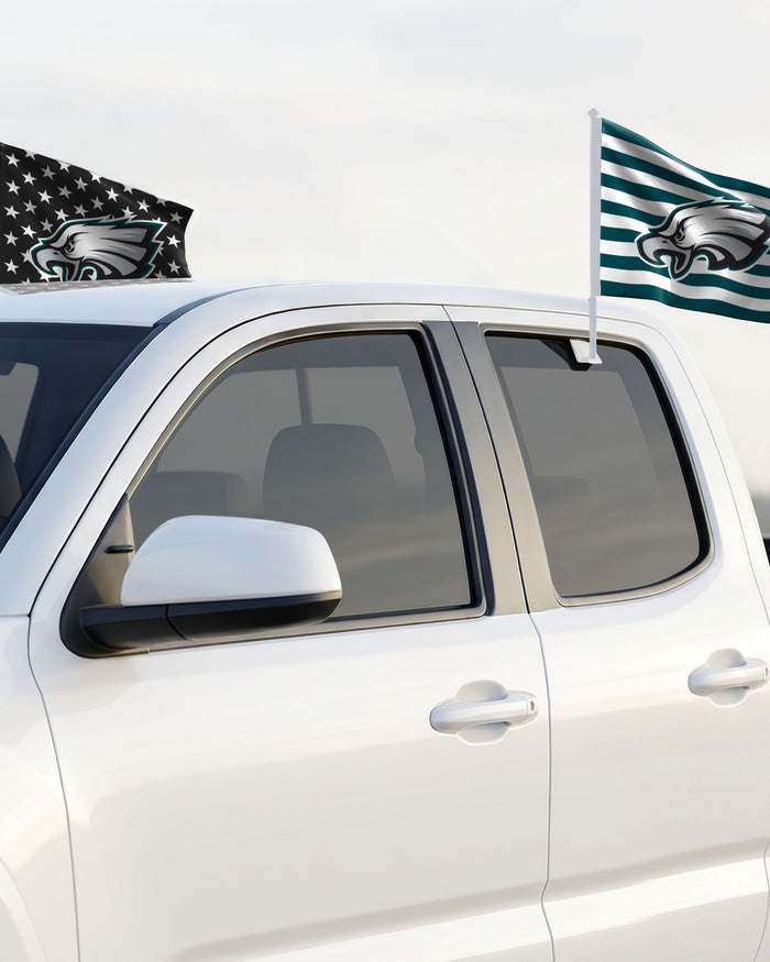 Philadelphia Eagles 2 Pack Solid Americana Car Flag FOCO - FOCO.com