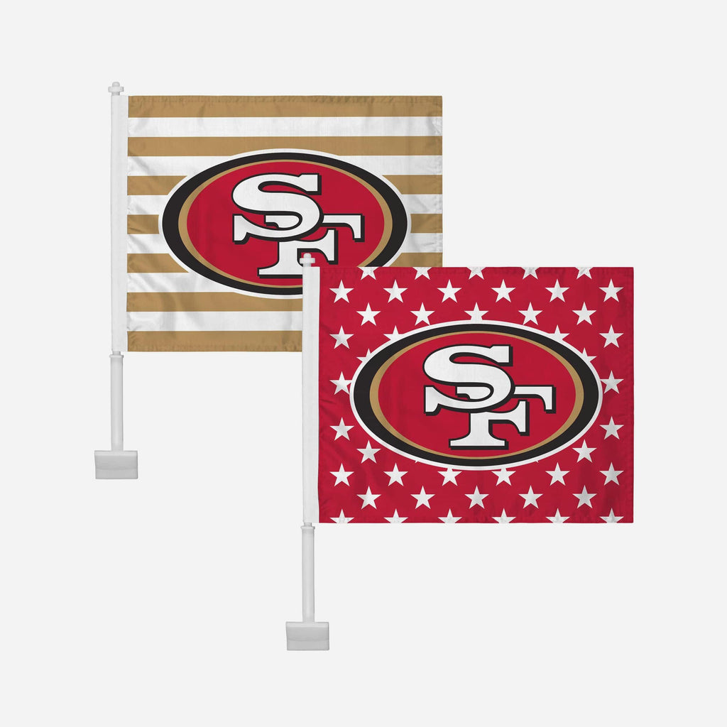 San Francisco 49ers 2 Pack Solid Americana Car Flag FOCO - FOCO.com