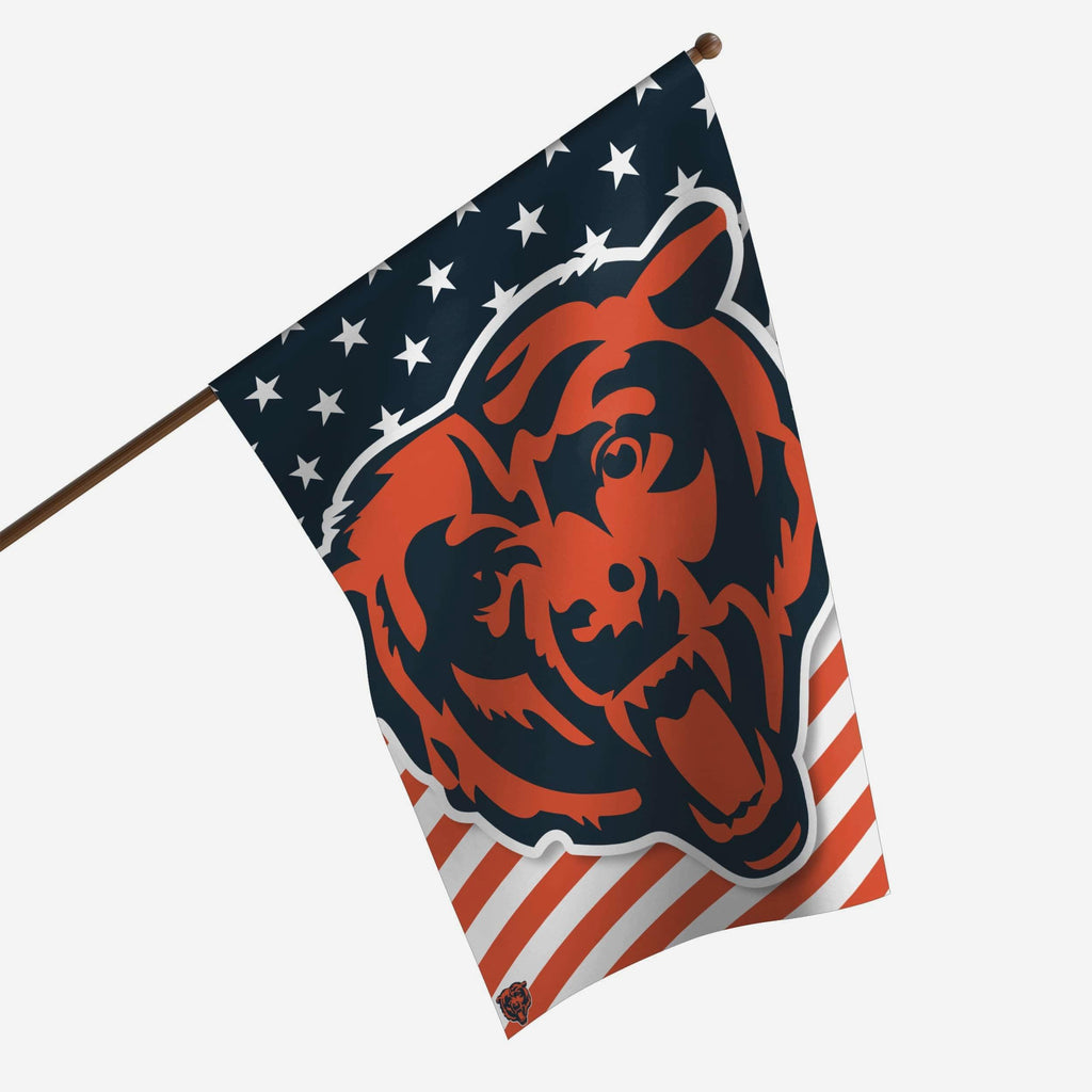 Chicago Bears Big Logo Americana Vertical Flag FOCO - FOCO.com