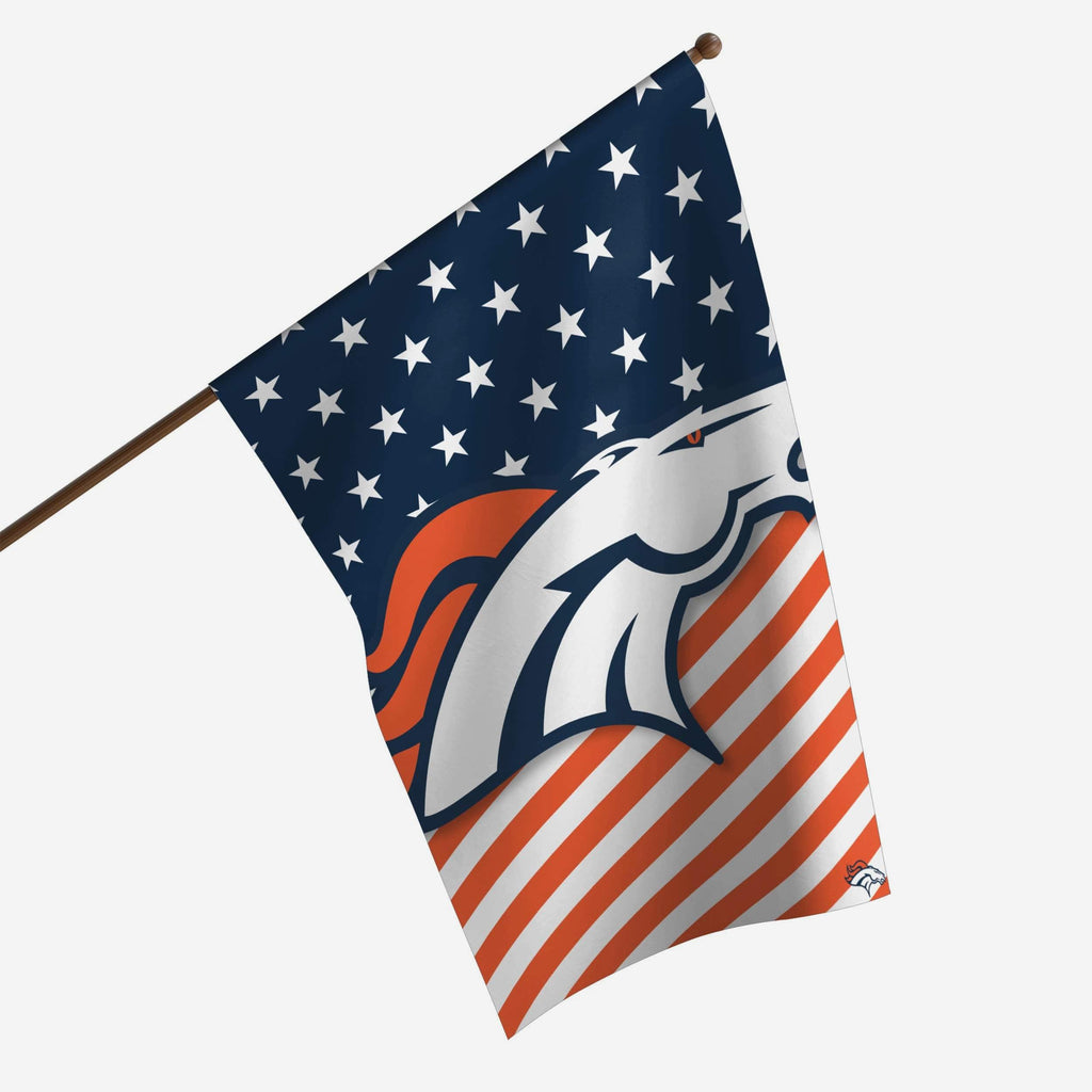 Denver Broncos Big Logo Americana Vertical Flag FOCO - FOCO.com