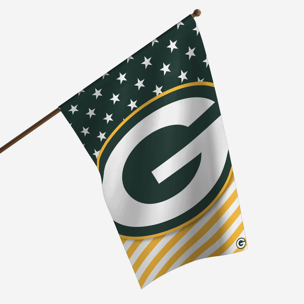 Green Bay Packers Big Logo Americana Vertical Flag FOCO - FOCO.com