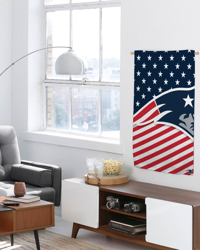 New England Patriots Big Logo Americana Vertical Flag FOCO - FOCO.com