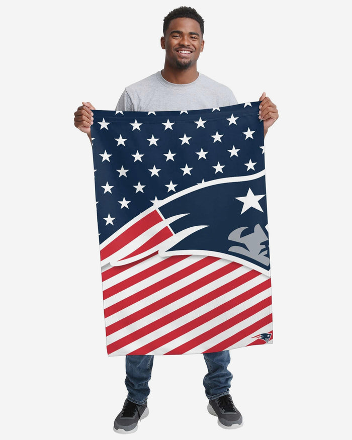 New England Patriots Big Logo Americana Vertical Flag FOCO - FOCO.com