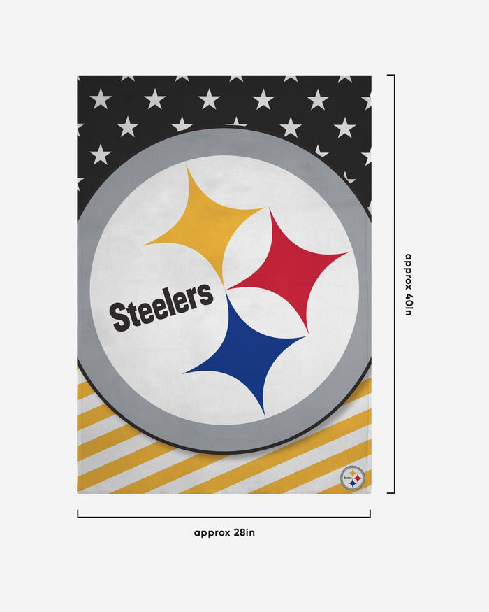 Pittsburgh Steelers Big Logo Americana Vertical Flag FOCO - FOCO.com