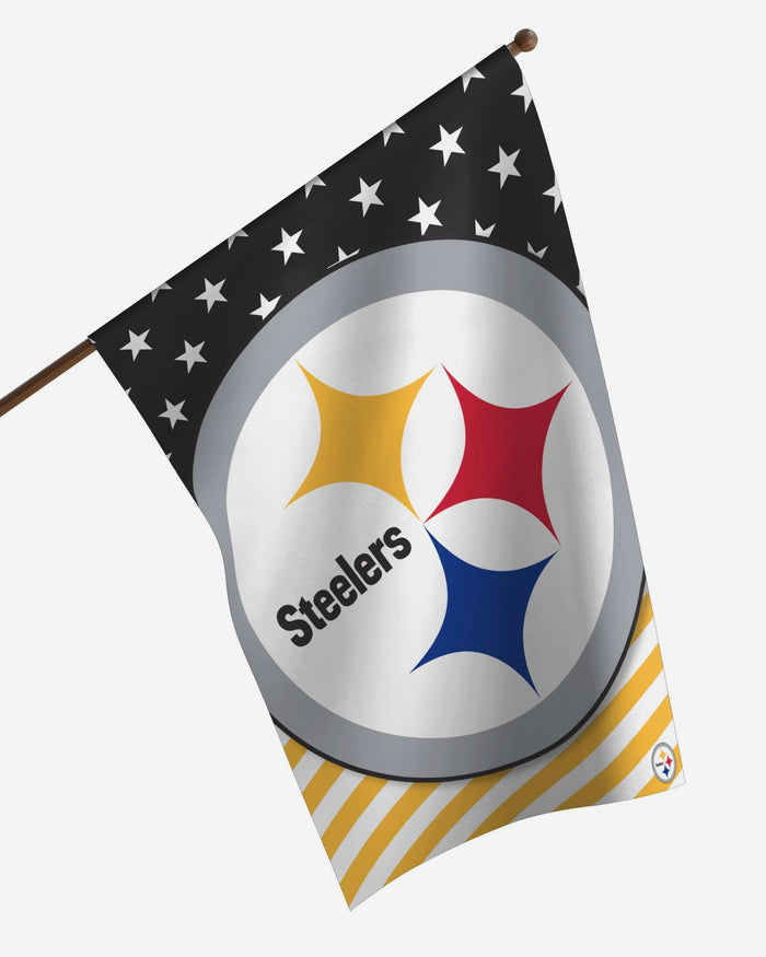 Pittsburgh Steelers Big Logo Americana Vertical Flag FOCO - FOCO.com